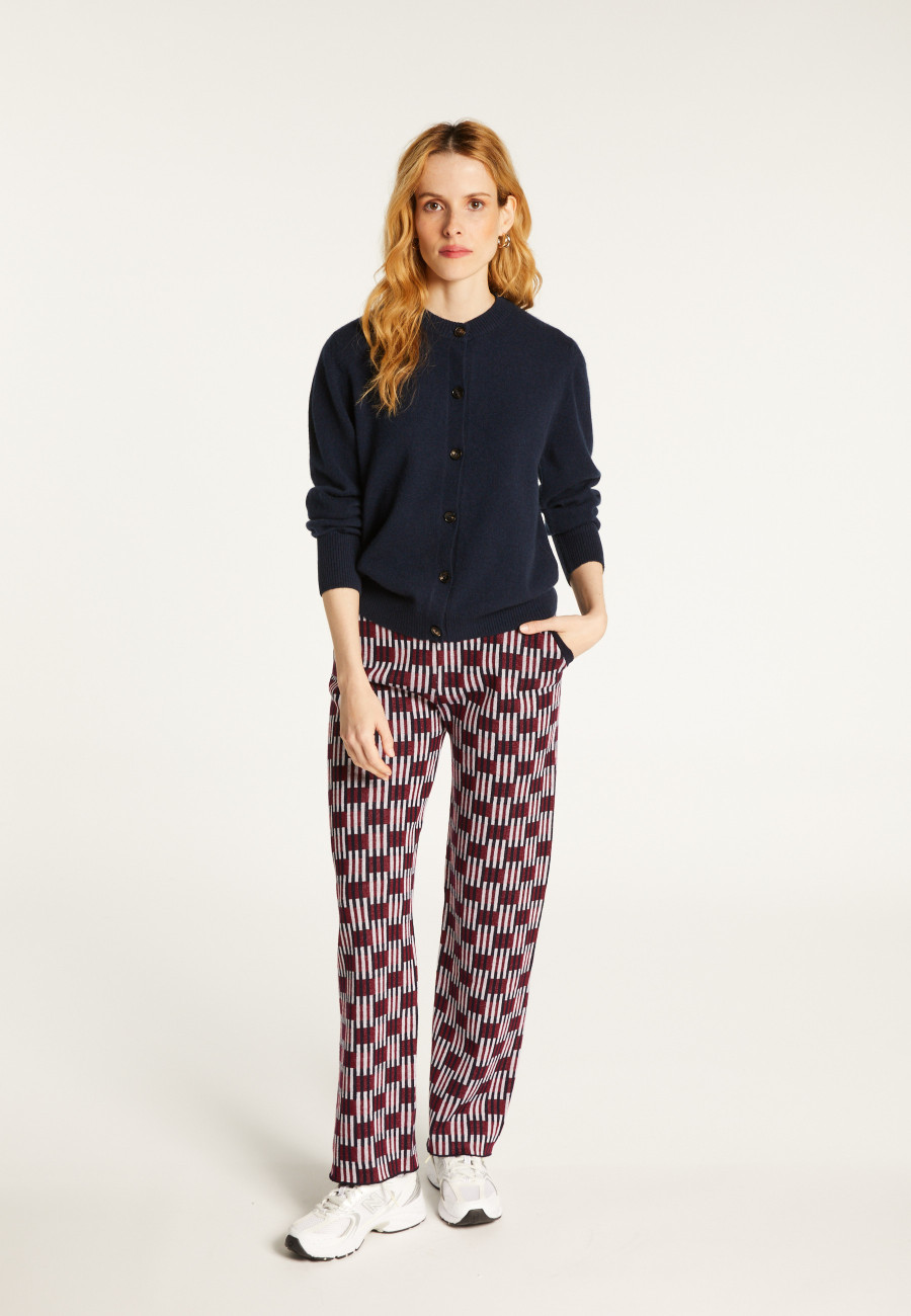Cardigan boutonné col rond en cachemire - Ari
