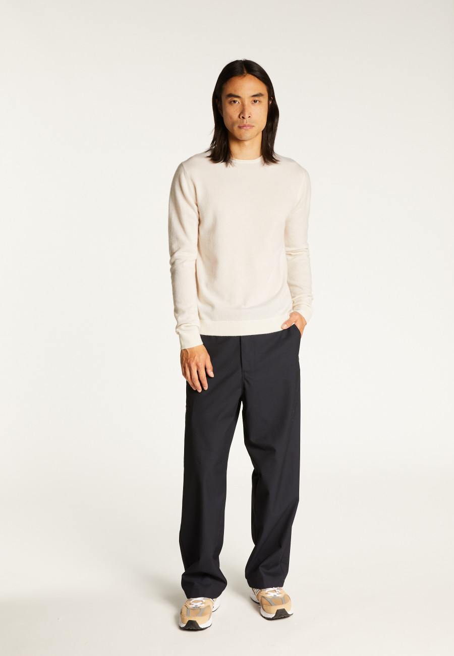 Round-neck cashmere sweater with rolled finishes - Ernest