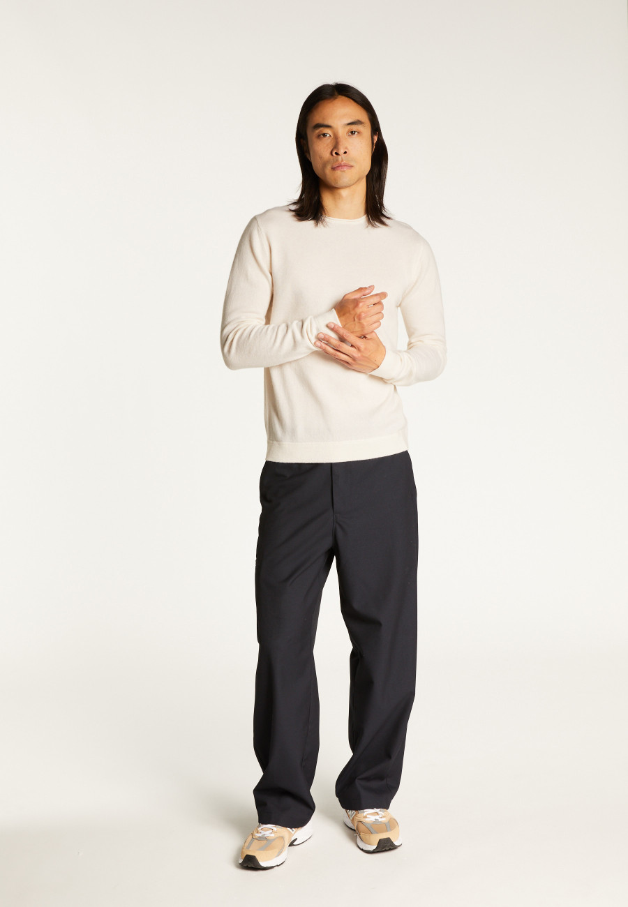 Round-neck cashmere sweater with rolled finishes - Ernest