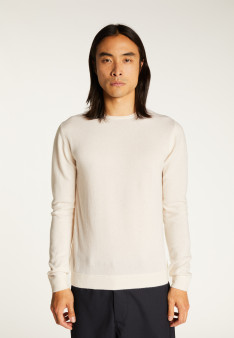 Round-neck cashmere sweater with rolled finishes - Ernest