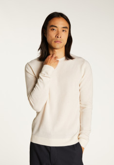 Round-neck cashmere sweater with rolled finishes - Ernest