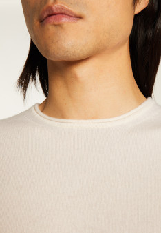 Round-neck cashmere sweater with rolled finishes - Ernest