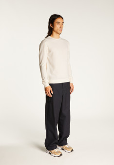 Round-neck cashmere sweater with rolled finishes - Ernest