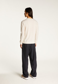 Round-neck cashmere sweater with rolled finishes - Ernest