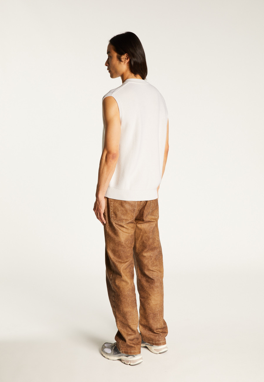Sleeveless sweater in merino wool - Felipe