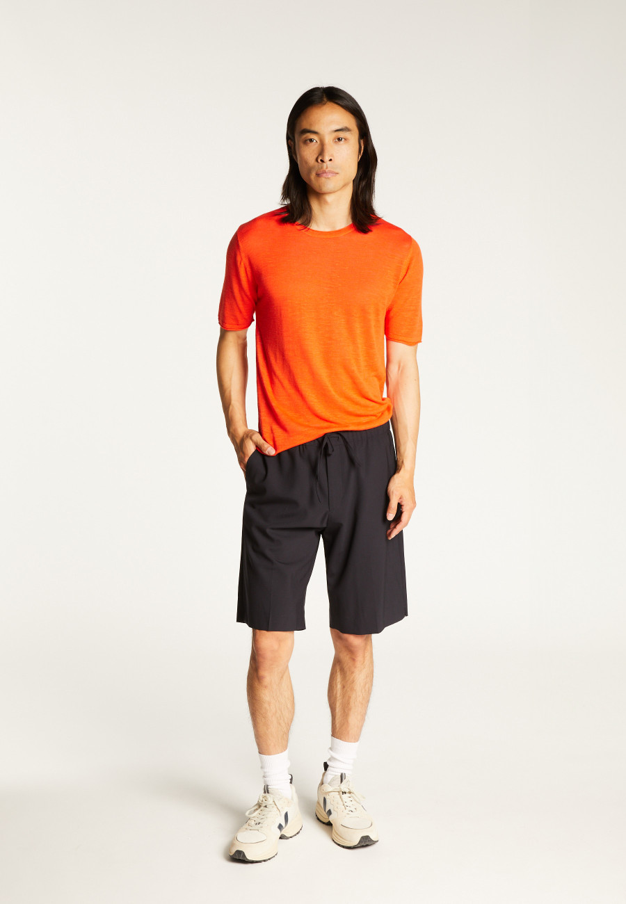 T-shirt col rond en lin flammé - Renaud