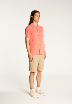 Short-sleeved brushed cotton shirt - Dominique