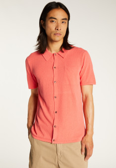 Short-sleeved brushed cotton shirt - Dominique