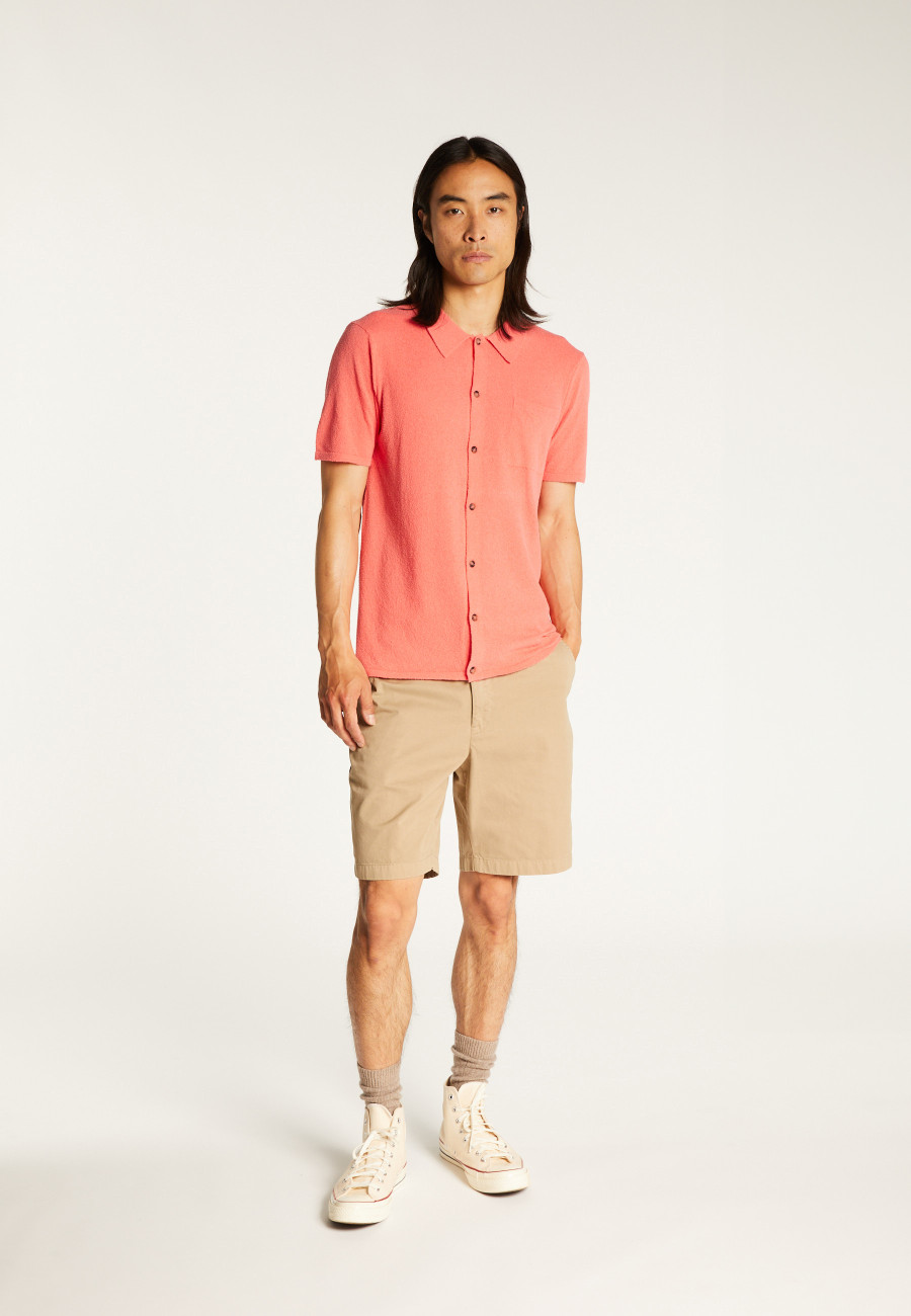Chemise manches courtes en coton brossé - Dominique