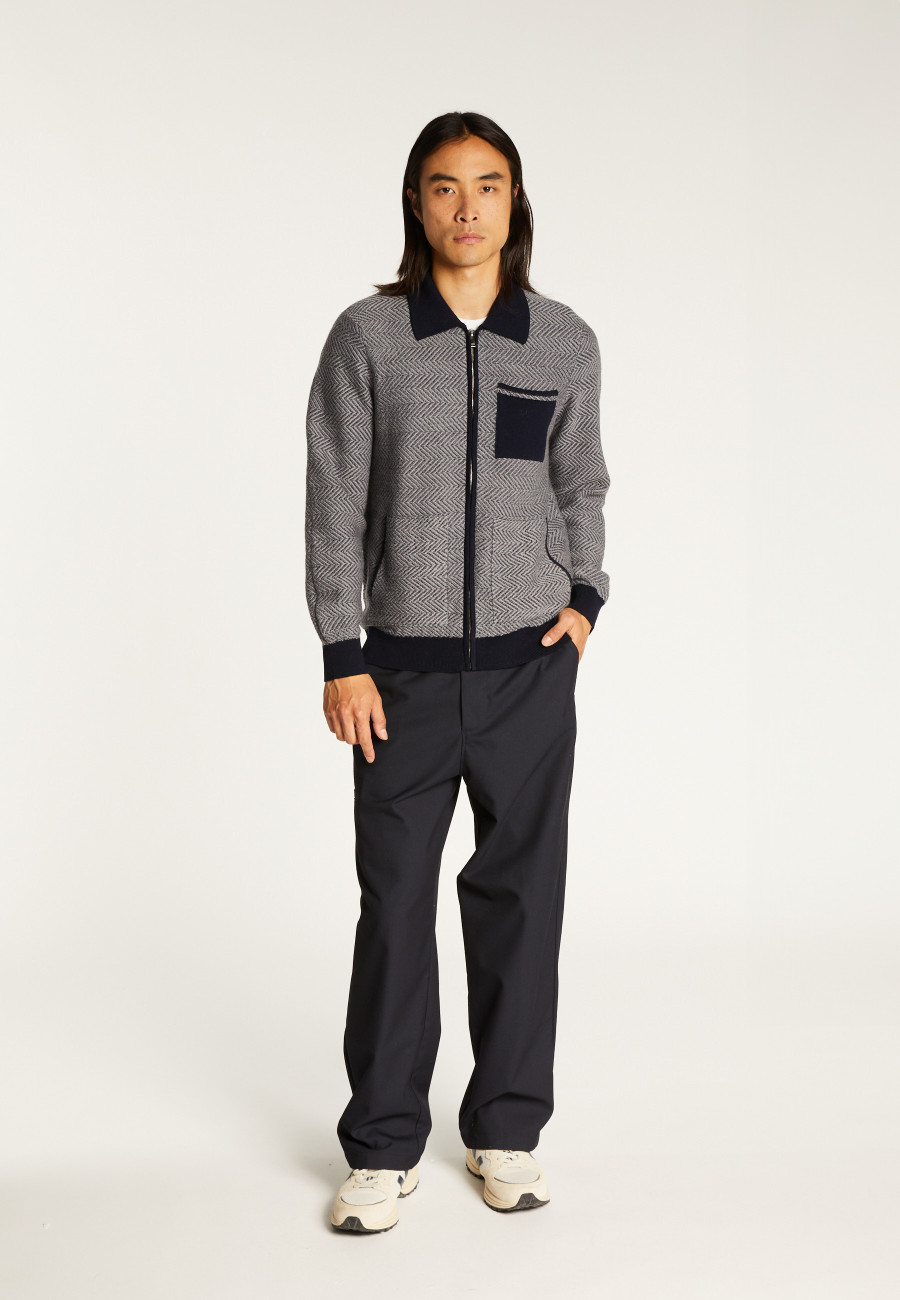Veste zippée en laine mérinos - Dinesh