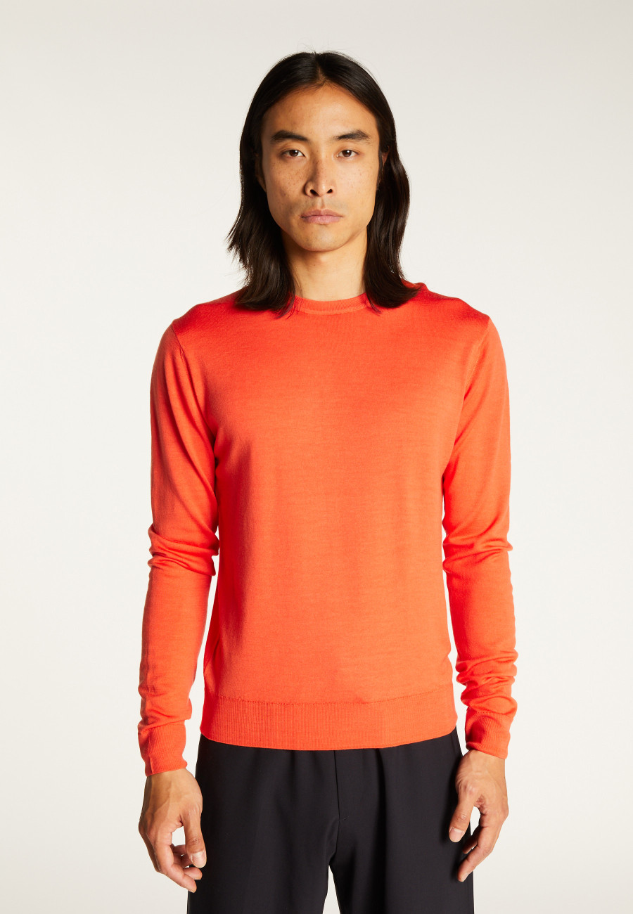 Crew neck sweater with logo in merino wool - Eddie