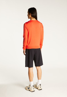 Crew neck sweater with logo in merino wool - Eddie