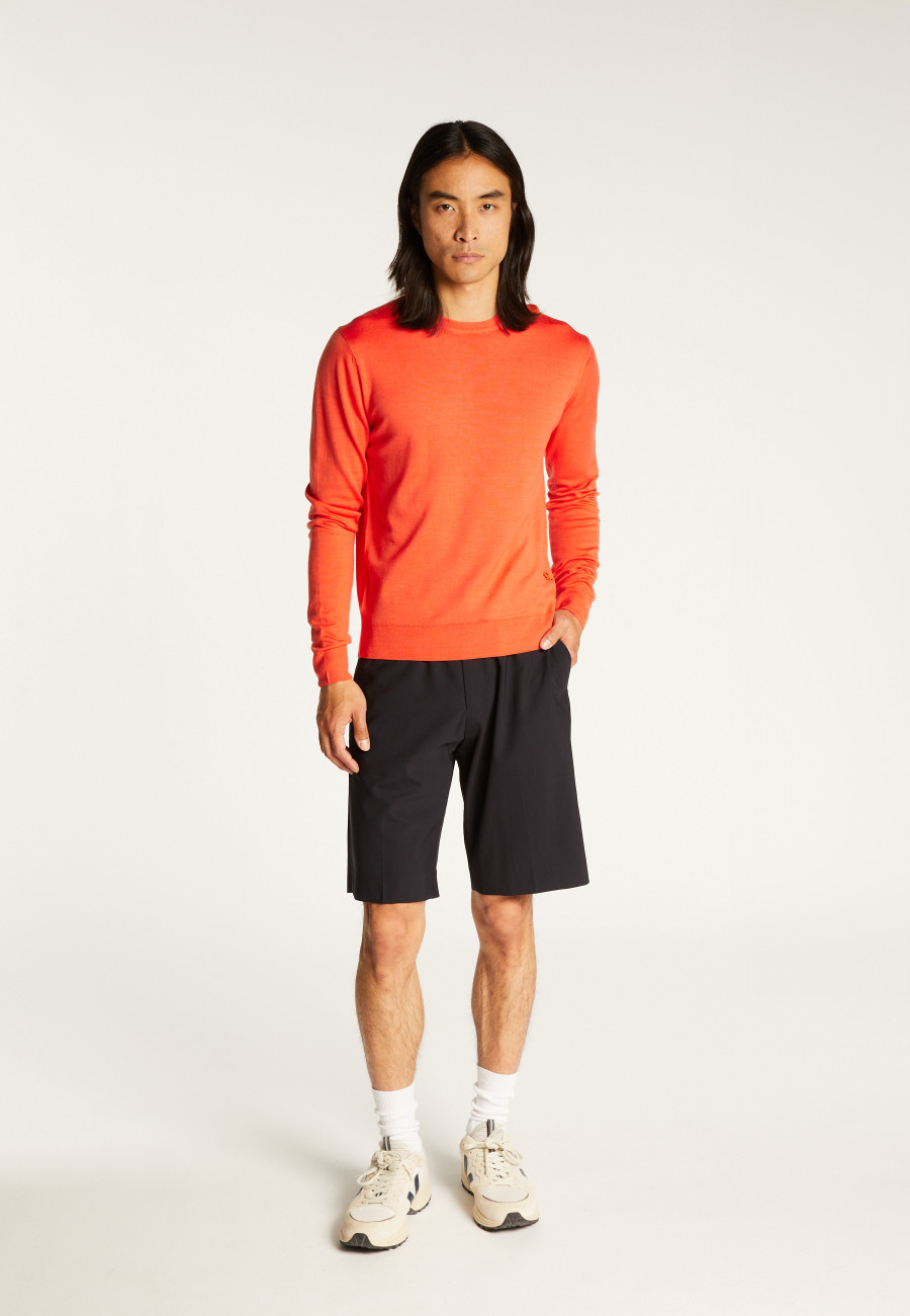Pull col rond avec logo en laine mérinos - Eddie