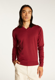 Pull col V en laine mérinos - Elmo