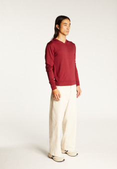 Pull col V en laine mérinos - Elmo