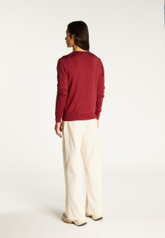 Pull col V en laine mérinos - Elmo