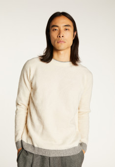 Pull bicolore en laine et cachemire - Samir