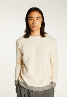 Pull bicolore en laine et cachemire - Samir