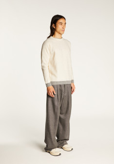 Two-tone wool and cashmere sweater - Samir