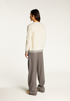 Pull bicolore en laine et cachemire - Samir