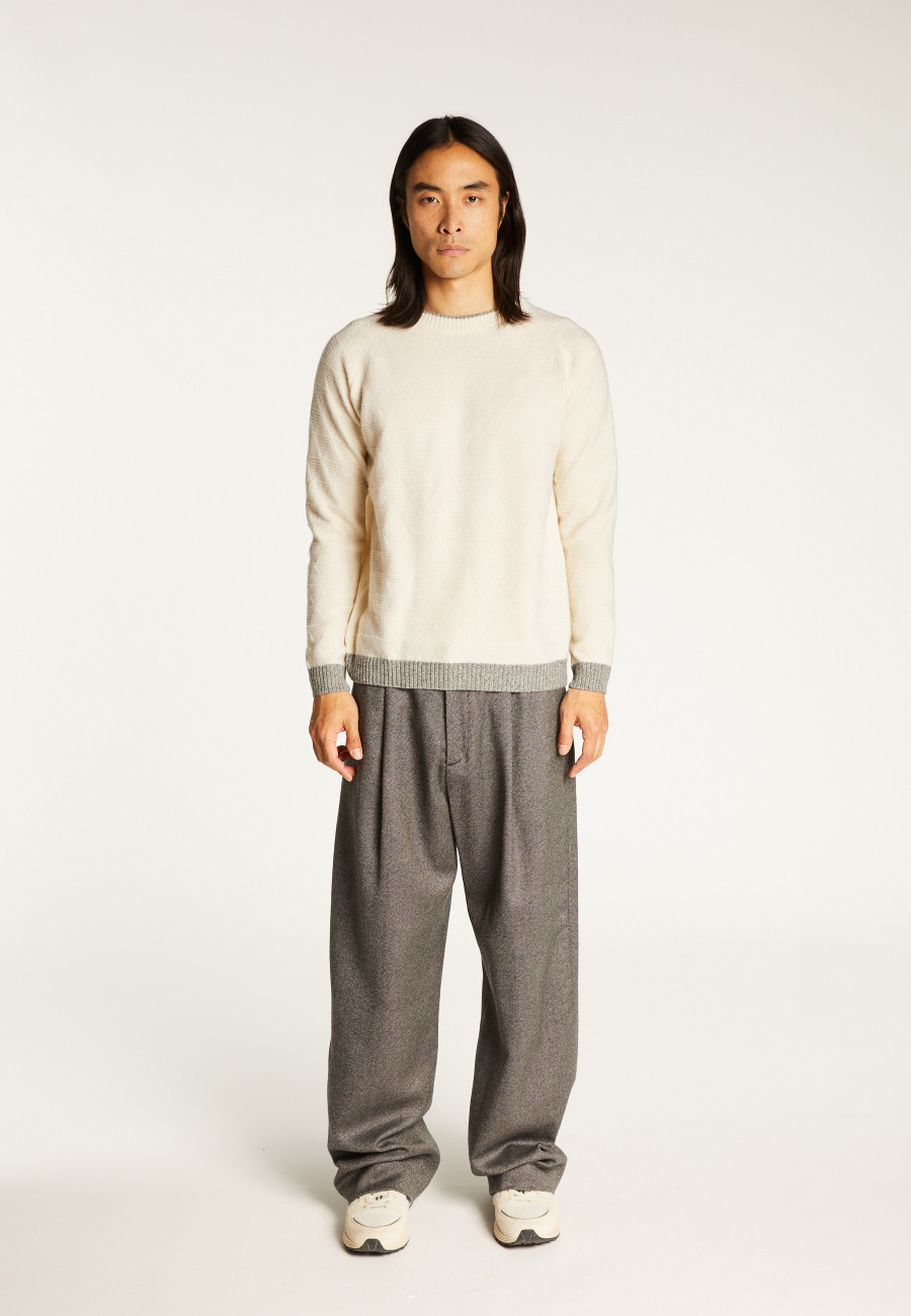 Pull bicolore en laine et cachemire - Samir
