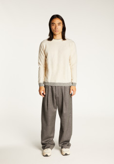 Pull bicolore en laine et cachemire - Samir