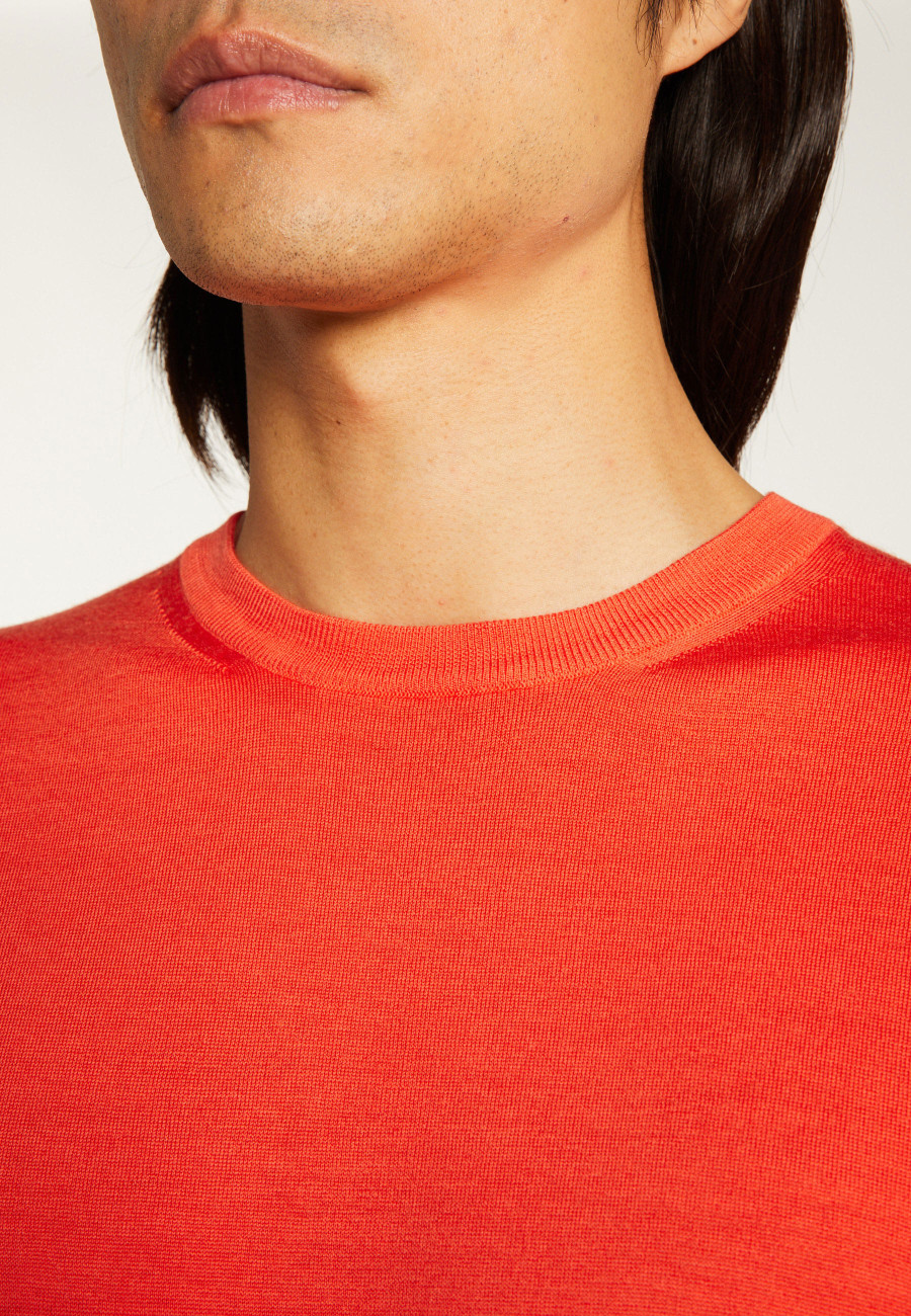 Crew neck sweater with logo in merino wool - Eddie