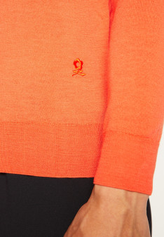 Crew neck sweater with logo in merino wool - Eddie