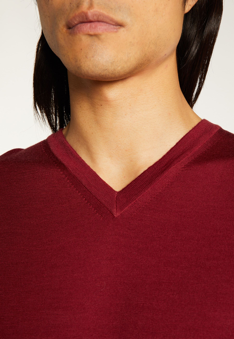 Pull col V en laine mérinos - Elmo