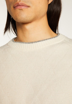Pull bicolore en laine et cachemire - Samir