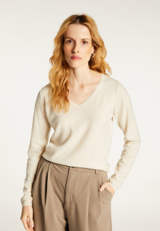 Pull col V en cachemire pour femme