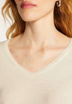 Pull col V en cachemire pour femme