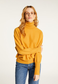Pull cachemire chauve souris col roulé - Bob