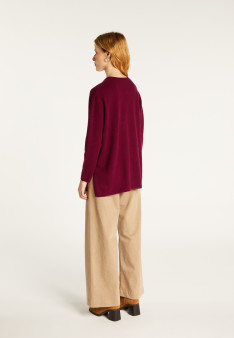 V-neck cashmere sweater with side slits - Accacia