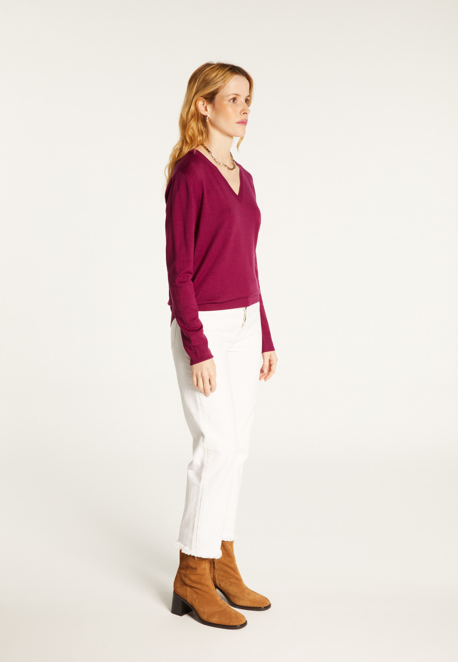 Pull col V en laine mérinos - Arya