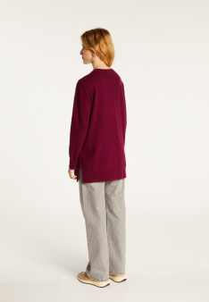 Long V-neck cashmere cardigan with slits and pockets - Aden
