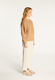 Pull ample maille fantaisie en laine cocon - Gassia