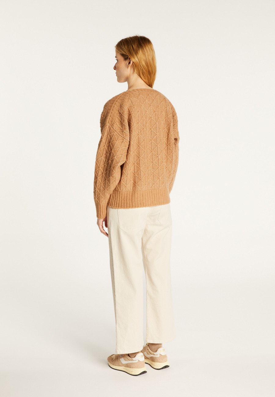 Loose-fit sweater with dots in cocoon wool - Gassia
