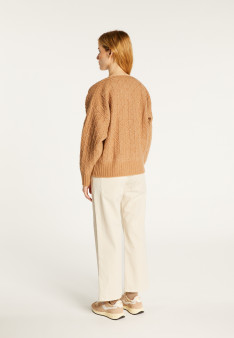 Pull ample maille fantaisie en laine cocon - Gassia