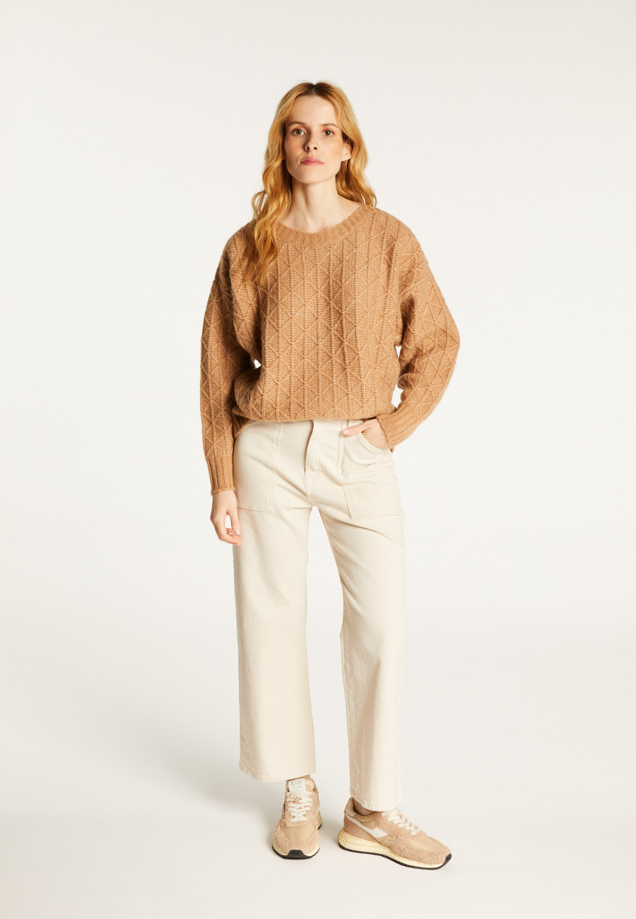 Pull ample maille fantaisie en laine cocon - Gassia
