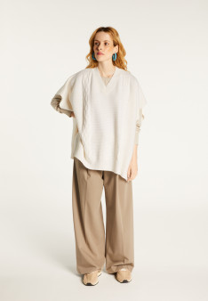 V-neck cape with cashmere dots - Gigi