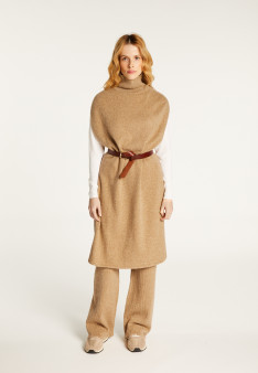 Sleeveless high neck tunic in wool and cashmere - Garance