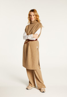 Sleeveless high neck tunic in wool and cashmere - Garance