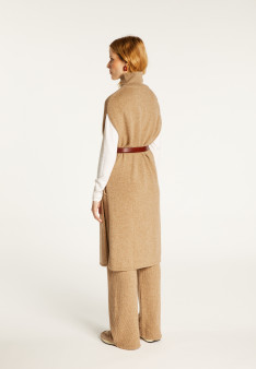 Sleeveless high neck tunic in wool and cashmere - Garance