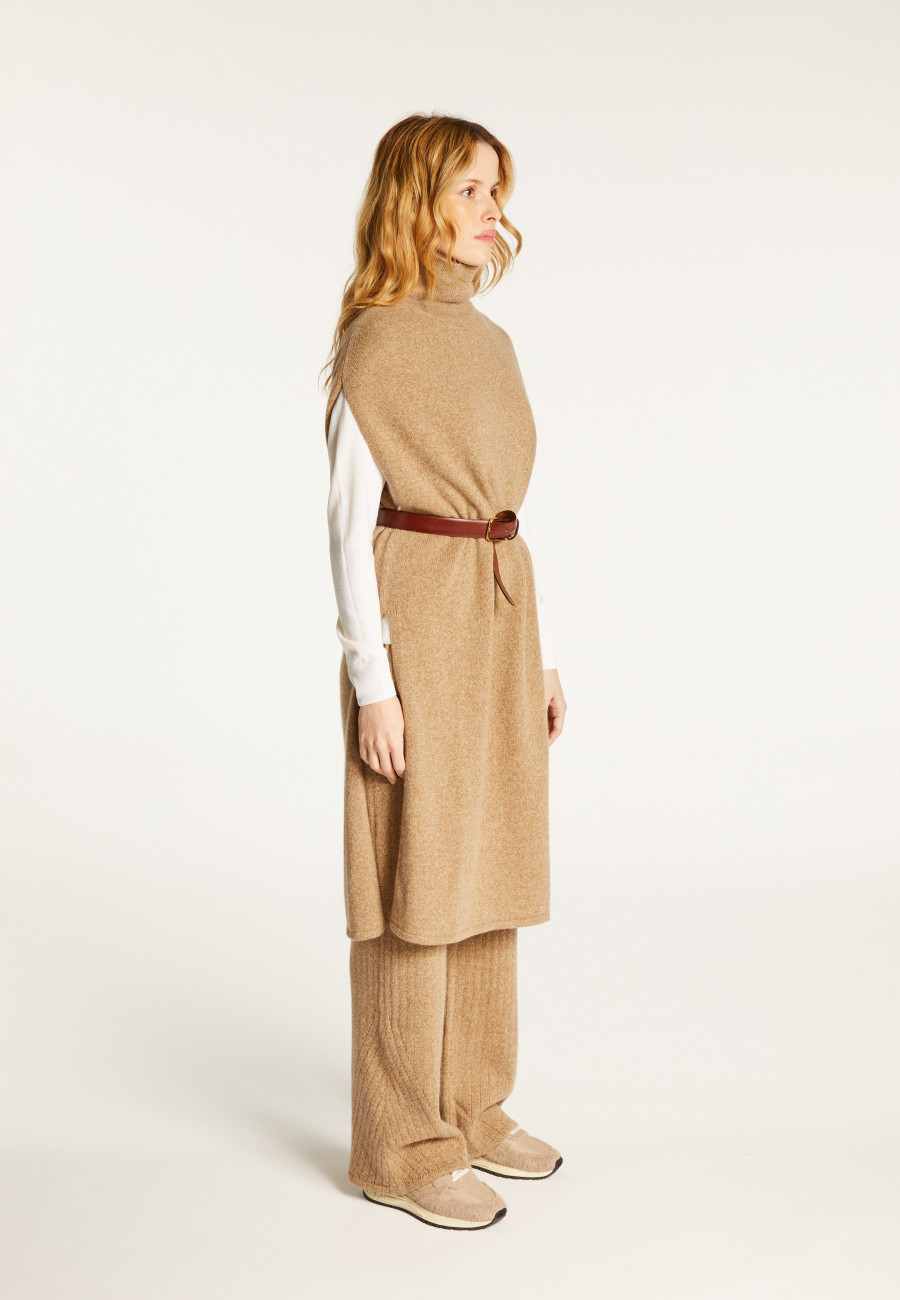 Sleeveless high neck tunic in wool and cashmere - Garance