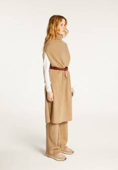 Sleeveless high neck tunic in wool and cashmere - Garance