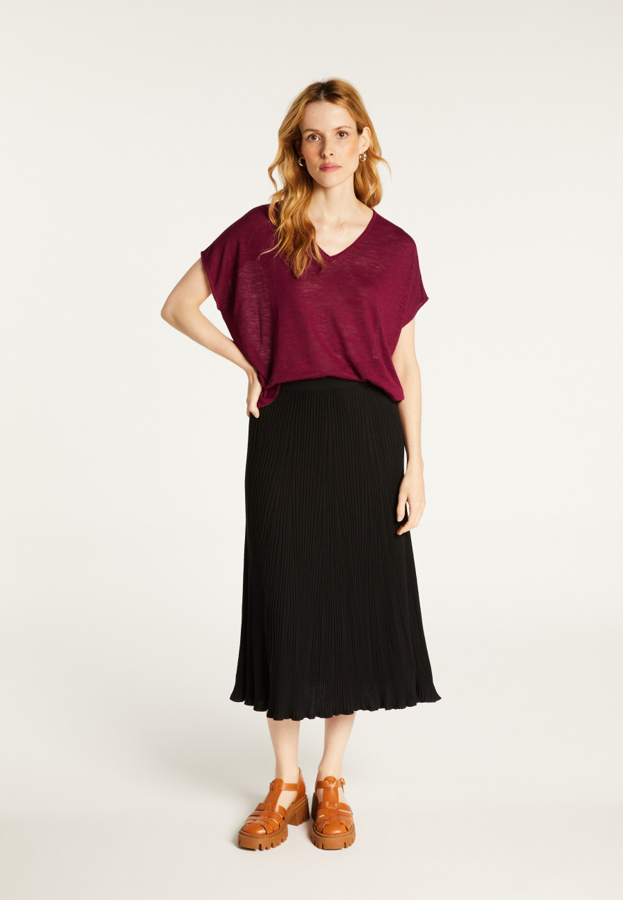 Slub linen V-neck T-shirt - Larra
