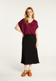 Slub linen V-neck T-shirt - Larra