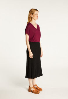 Slub linen V-neck T-shirt - Larra