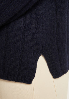 Pull col montant zippé en cachemire et laine recyclés - Lodric